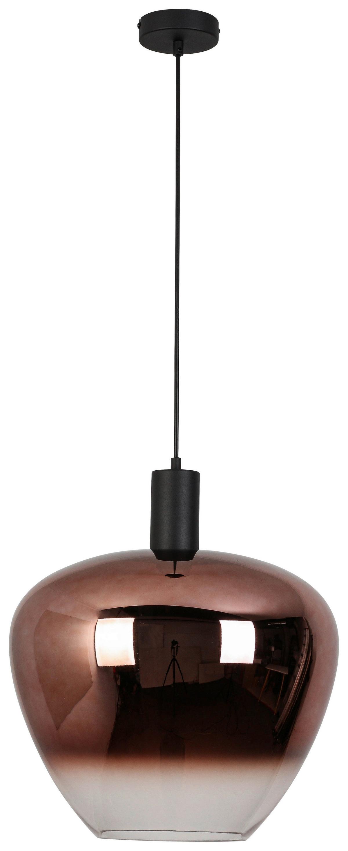 Hängeleuchte Nele - Schwarz/Kupferfarben, MODERN, Glas/Kunststoff (40/120cm) - James Wood