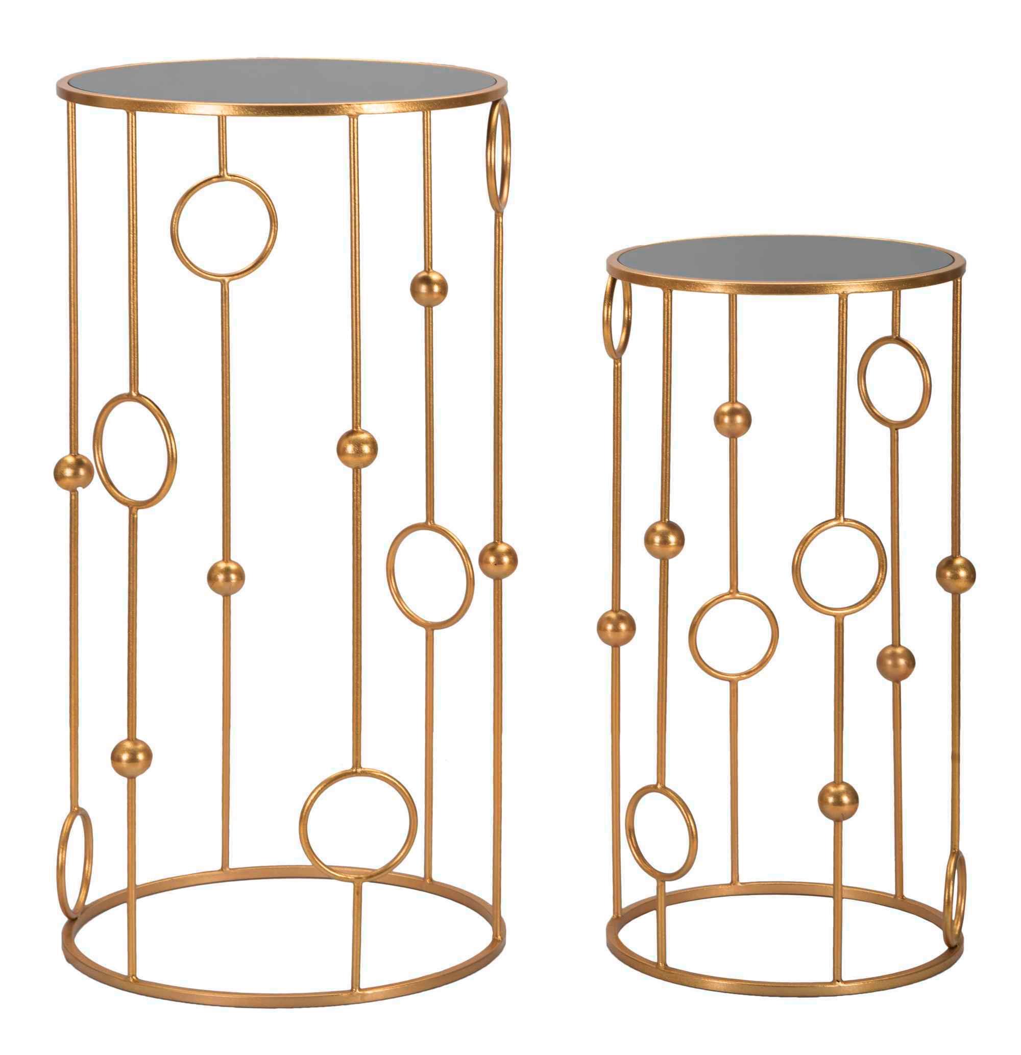 Couchtisch Cage Set 2Pcs Goldfarben B: 50 cm - Goldfarben, Basics, Glas/Holzwerkstoff (50/100/50cm)