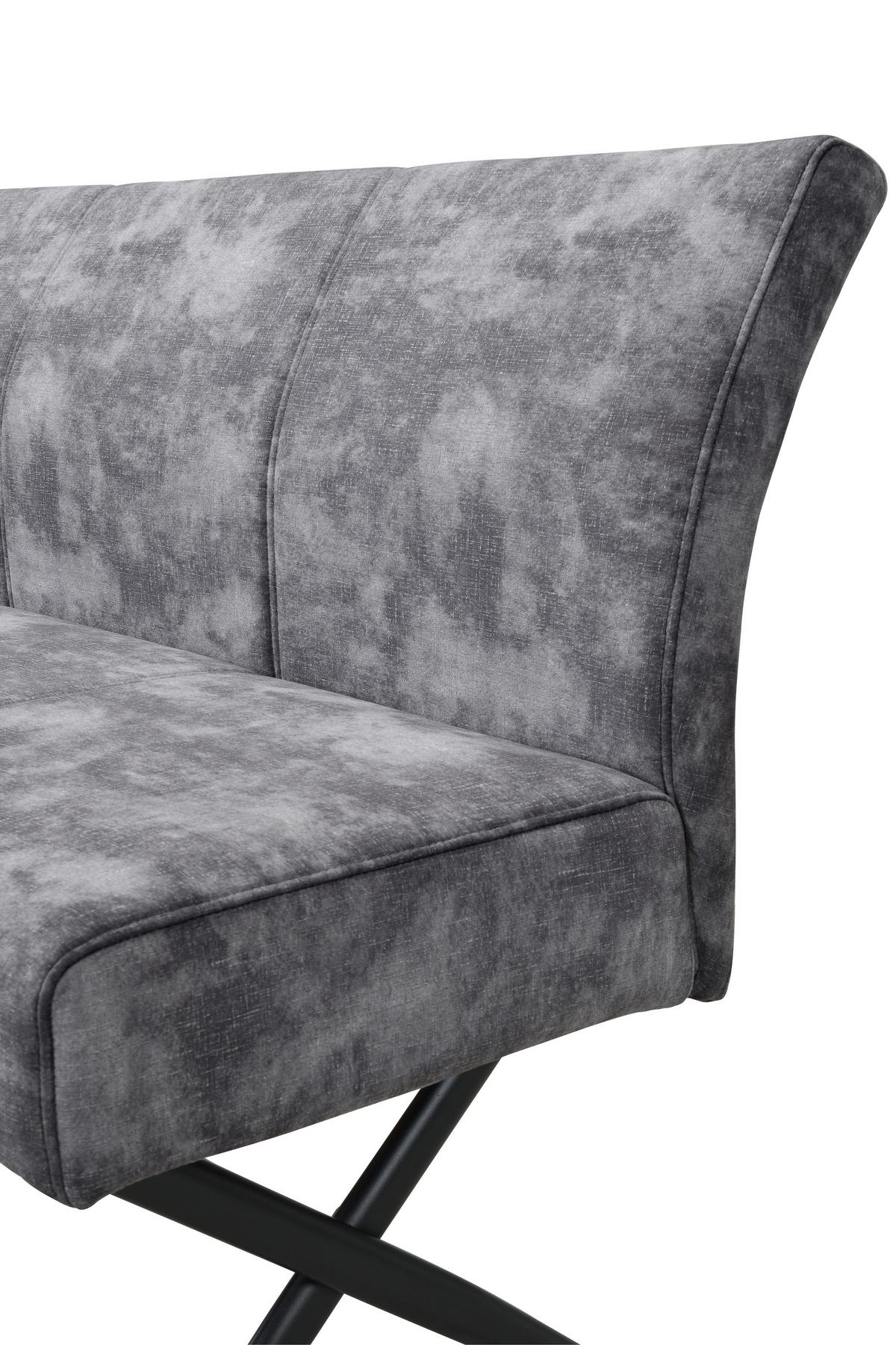 Sitzbank Porto I B - Anthrazit/Schwarz, MODERN, Textil/Metall (140/88/67cm) - MID.YOU