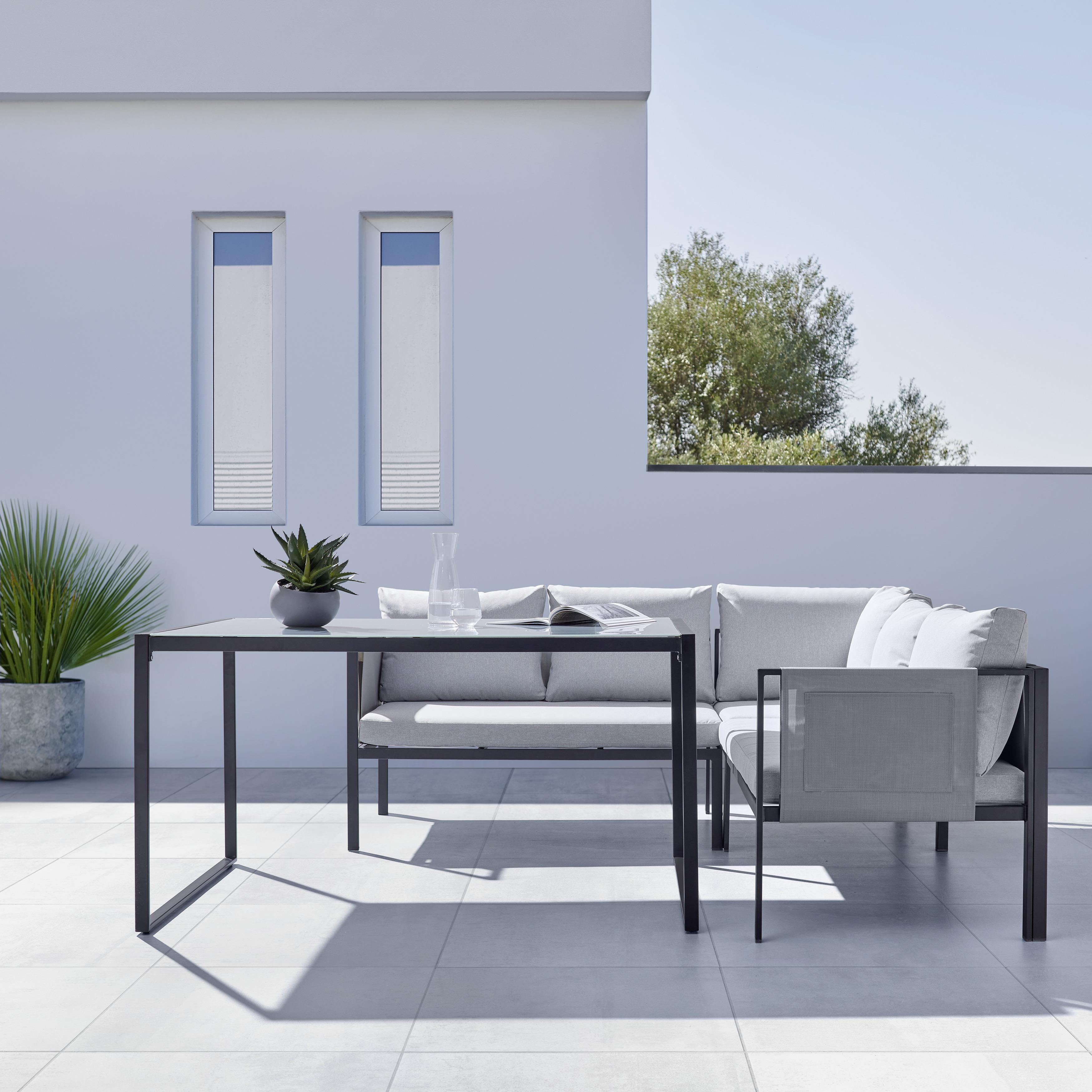 Zahradní Sedací Souprava Filippo - šedá/černá, Moderní, kov/textil - Bessagi Garden