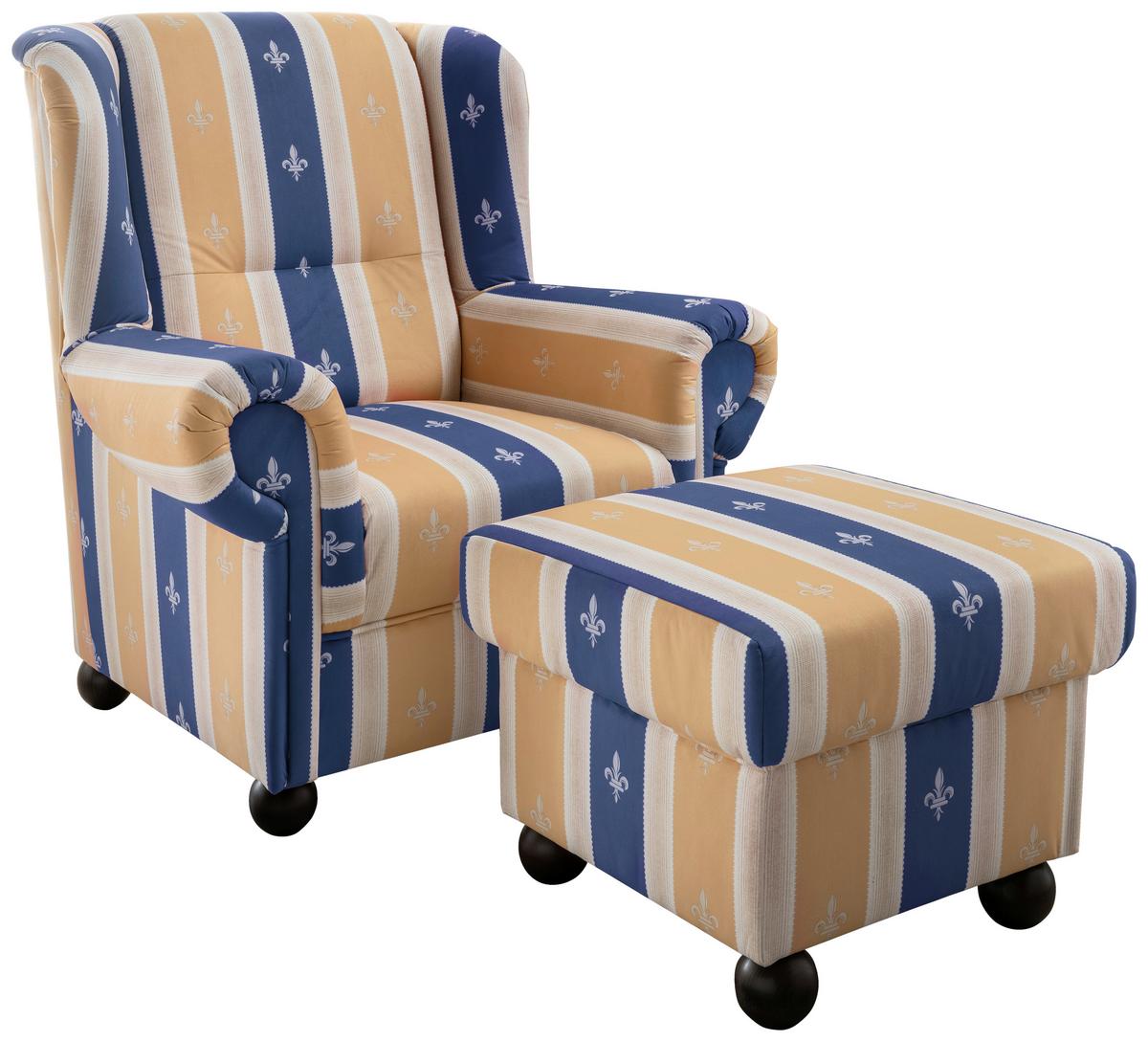 Sesselset Torello 2-teilig Blau B: 92 Cm - Blau, KONVENTIONELL, Textil (92/102/145cm) - Livetastic