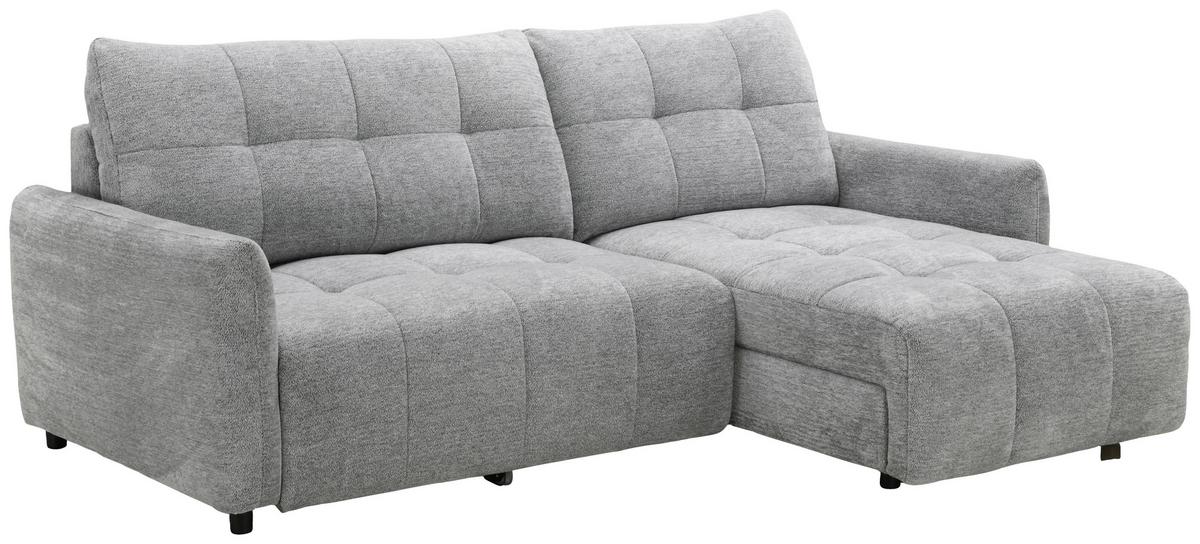 Elektrická sedačka LINA, obojstranná, sivá ženilka - čierna/sivá, Basics, kov/drevo (227/158cm)