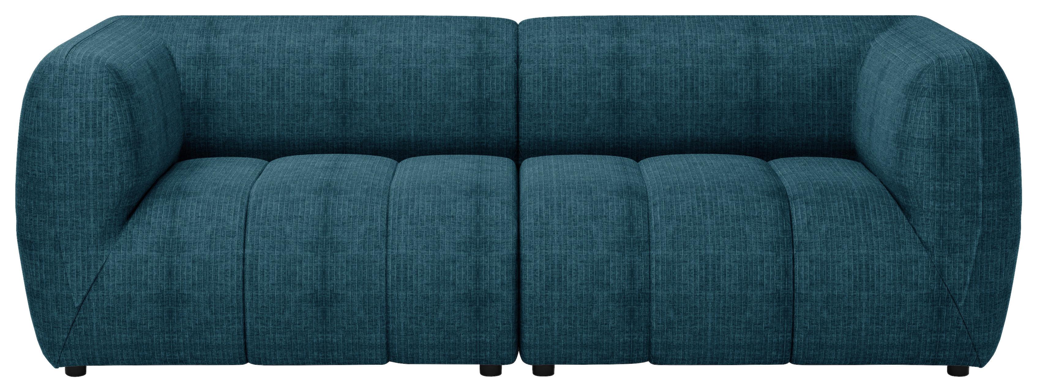 Sofa Laos Petrol/Schwarz, 240 cm - Petrol/Schwarz, Design, Textil (240/80/95cm) - MID.YOU