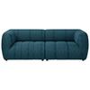 Sofa Laos Petrol/Schwarz, 240 cm - Petrol/Schwarz, Design, Textil (240/80/95cm) - MID.YOU