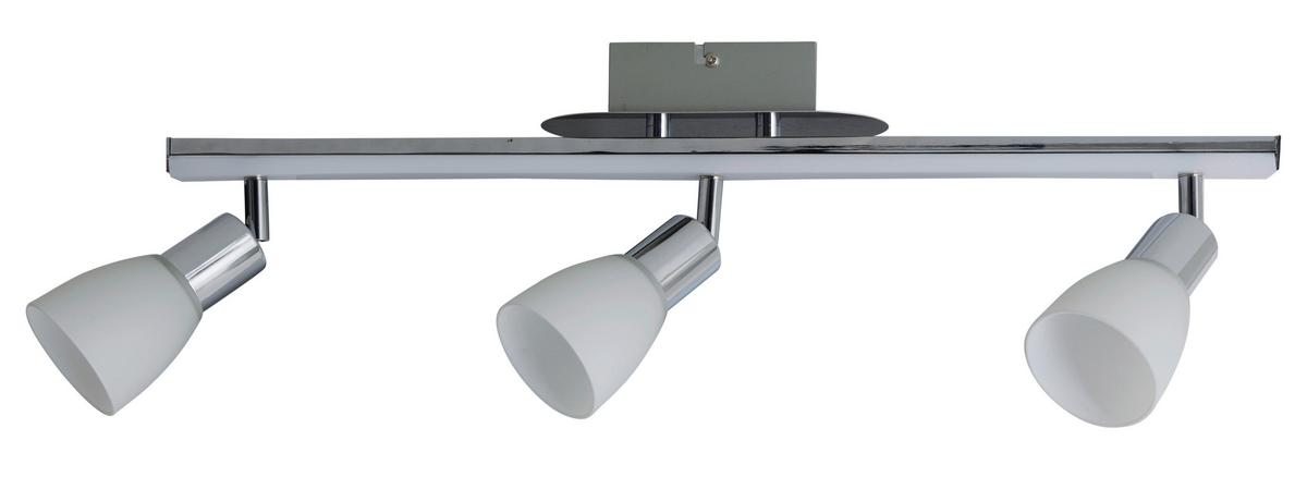 Strahler Ibiza 3-Flammig L: 60 cm - Chromfarben/Opal, Basics, Glas/Kunststoff (60/22cm) - Näve