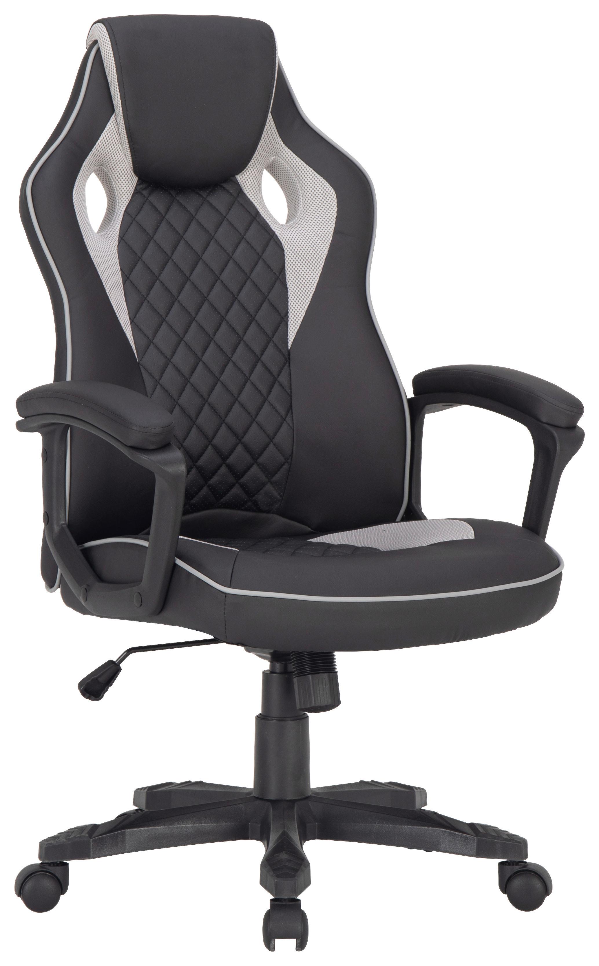 Chefsessel Marco Mit Armlehnen Lederlook Schwarz/grau