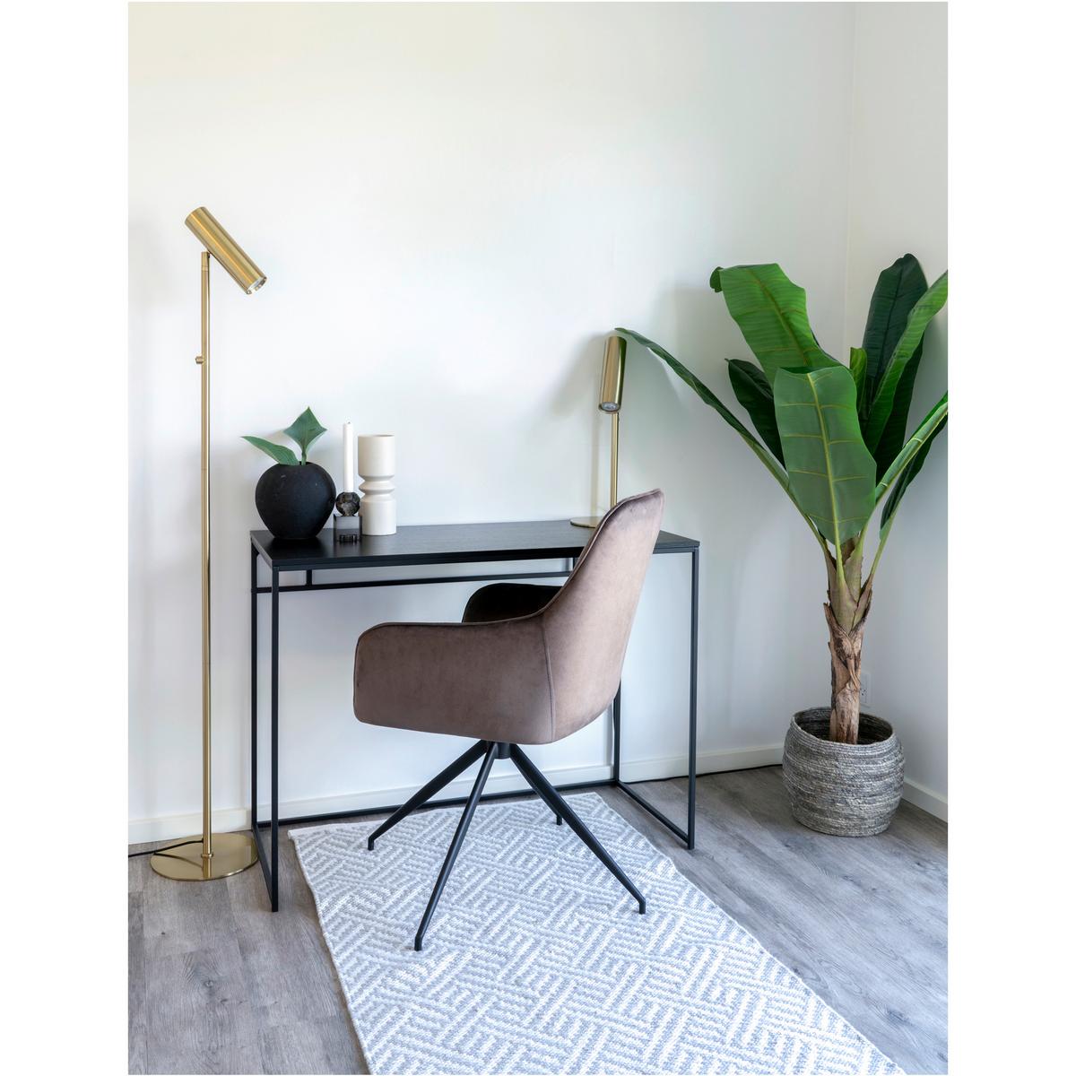 Schreibtisch Vita Schwarz B: 100 cm - Schwarz, MODERN, Holzwerkstoff/Metall (100/45/75cm) - MID.YOU