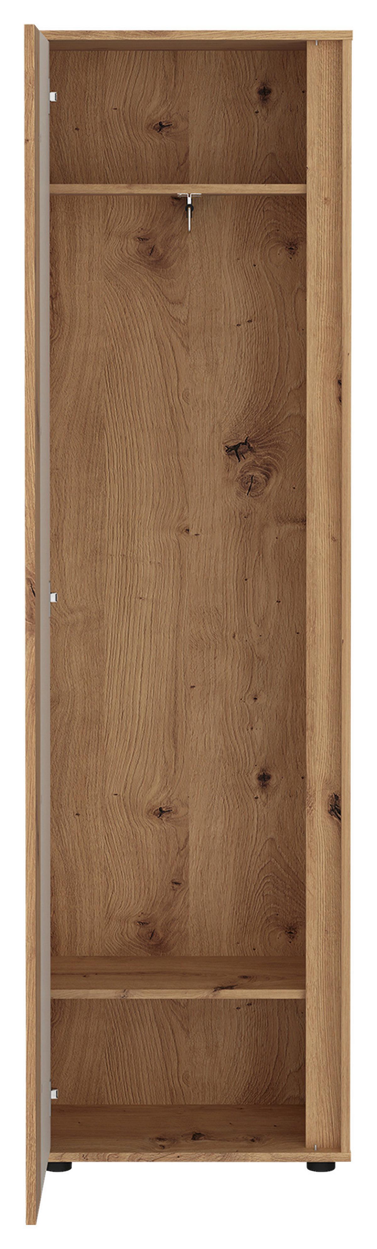 Garderobenschrank Caneva Kaschmir/Eiche Dekor B: 56cm - Kaschmir/Eiche Artisan, Basics, Holzwerkstoff (56/198/35,3cm)