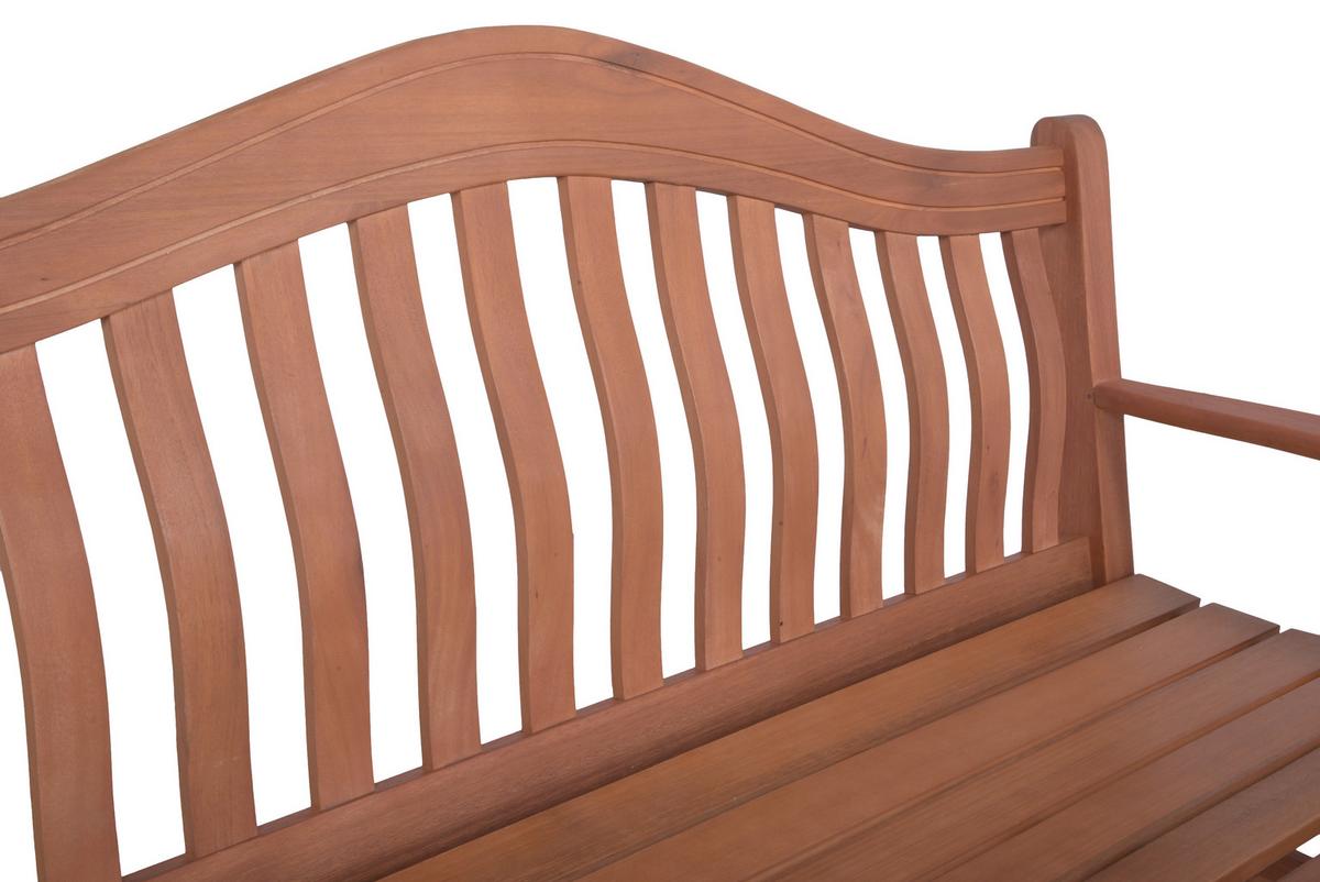 Gartenbank Holz Kingston 3-Sitzer - Eukalyptusholzfarben/Braun, MODERN, Holz (151/92,5/67cm) - Gardenson