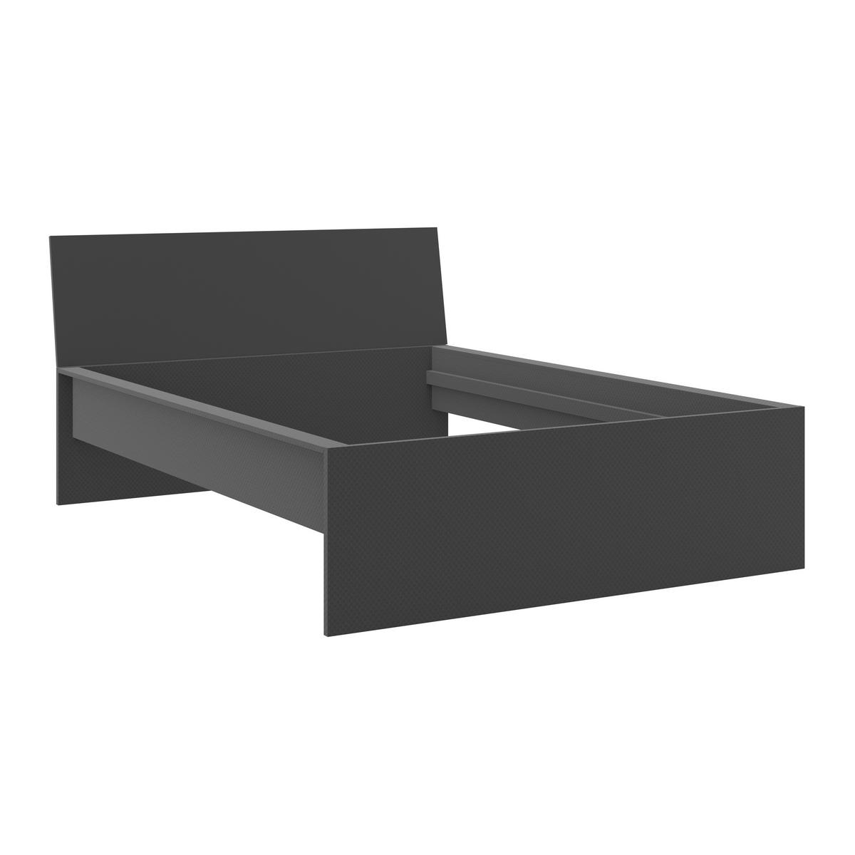 Unit Elements Bettrahmen 90x200 Cm Weiß - Anthrazit, KONVENTIONELL, Holzwerkstoff (140/200cm) - Ondega