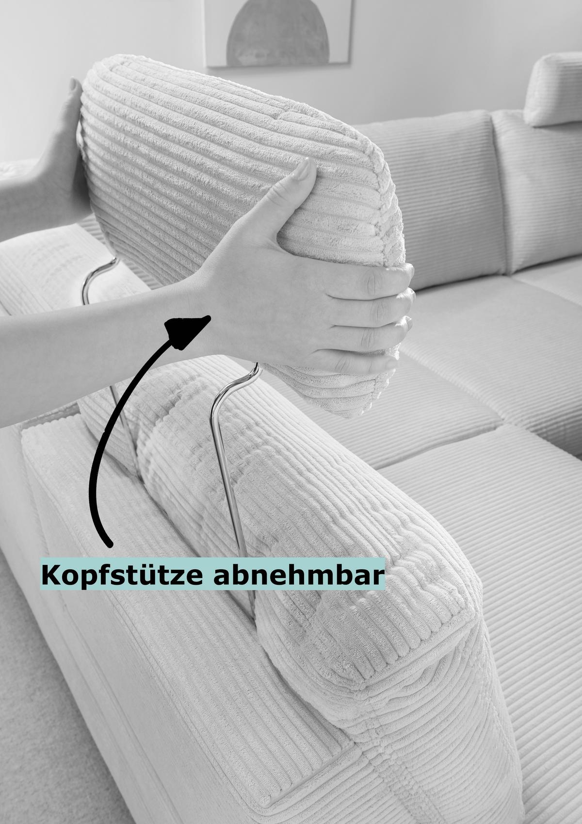 Eckschlafsofa Positano Koralle S: 206x261 Cm - Wildeiche/Koralle, MODERN, Textil (206/261cm) - Livetastic