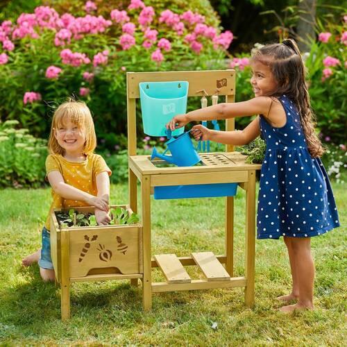 Matschküche Garten-,matschküche & Hochbeet - Naturfarben, Basics, Holz (118/118/83cm)