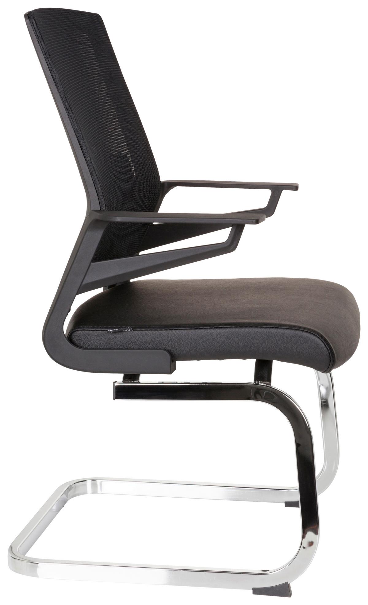 Besucherstuhl Inventor V Pro Schwarz - Chromfarben/Schwarz, MODERN, Kunststoff/Textil (58/95/54cm) - MID.YOU