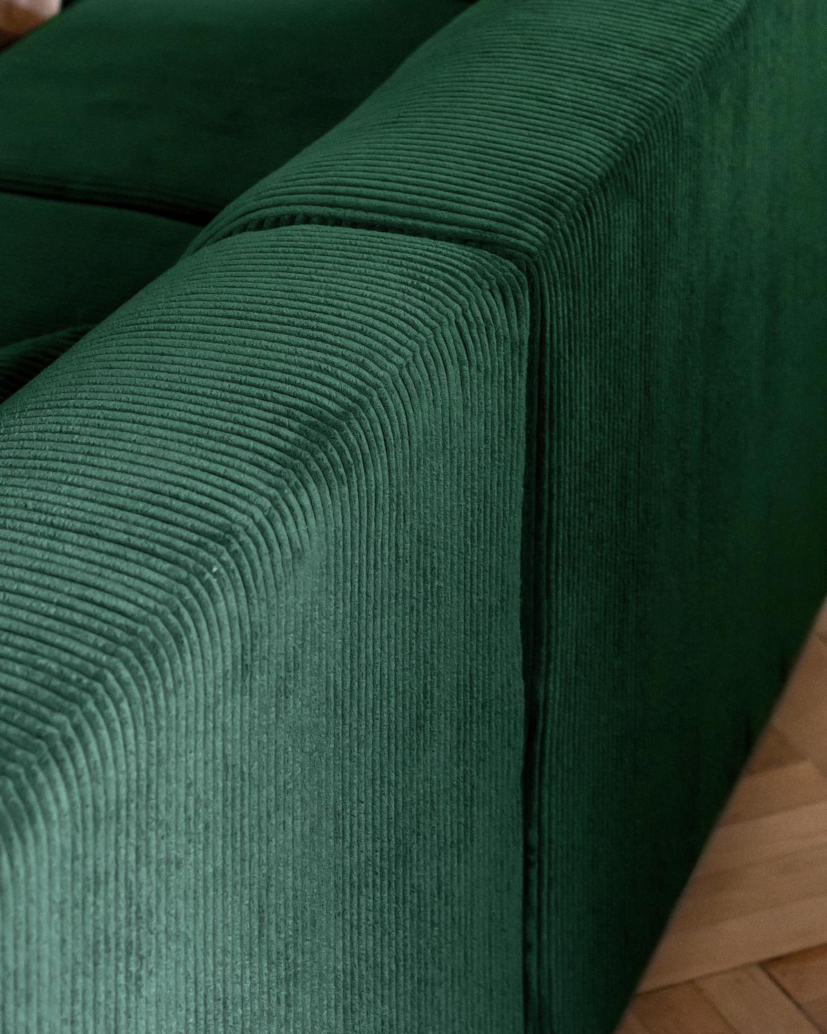 Ecksofa Cuddly Mia Flaschengrün S: 260x165 cm - Dunkelgrün/Schwarz, Textil (260/165cm) - MID.YOU