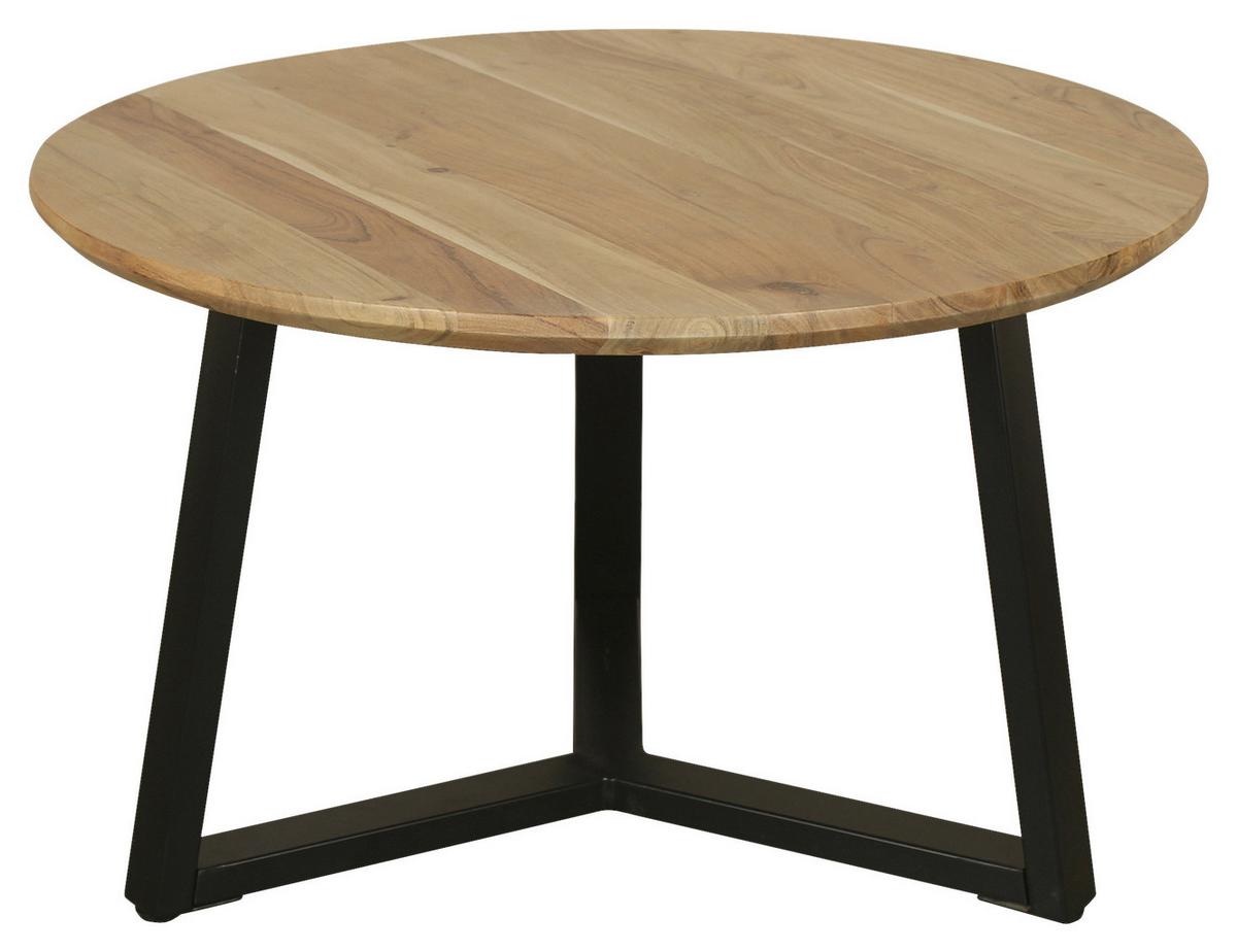 Couchtisch Cross Akaziefarben/schwarz D: 75 Cm - Schwarz/Akaziefarben, Design, Holz/Metall (75/46/75cm) - MID.YOU