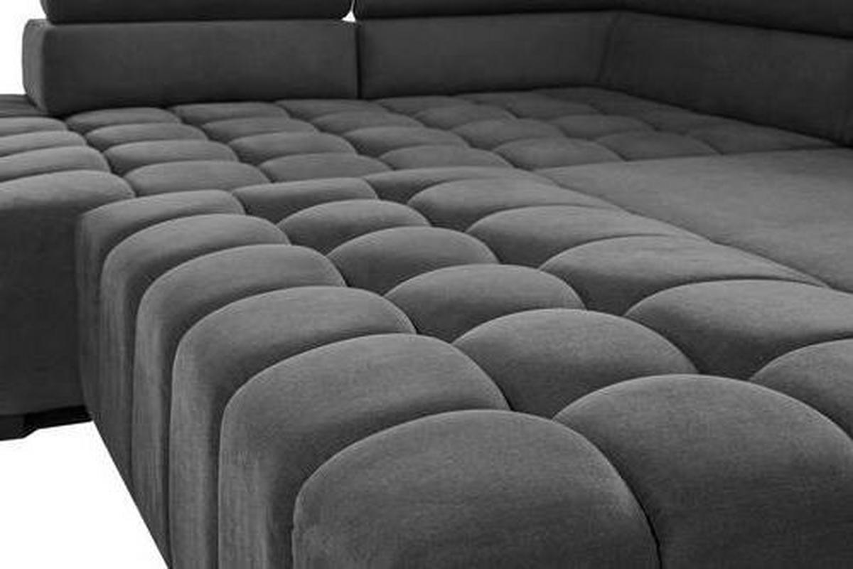 Eckschlafsofa Elias Neu Grau S: 201 Cm - Schwarz/Grau, Design, Textil (201/307cm) - Livetastic