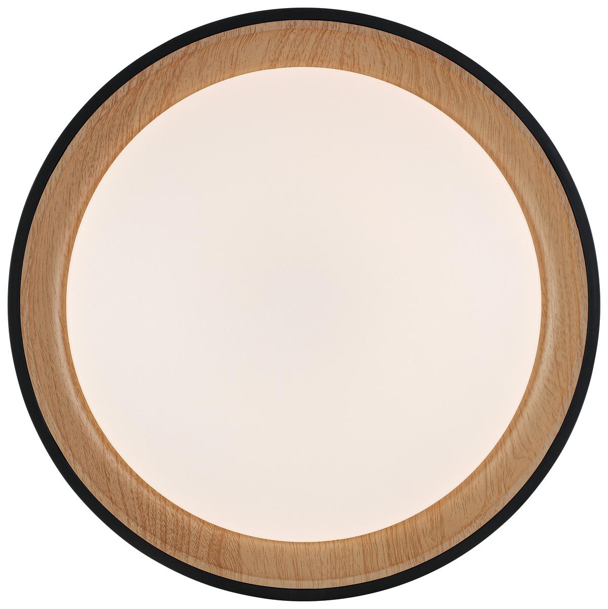 LED-Deckenleuchte Catherine - Eichefarben/Schwarz, Basics, Kunststoff/Metall (40/7cm) - Luca Bessoni