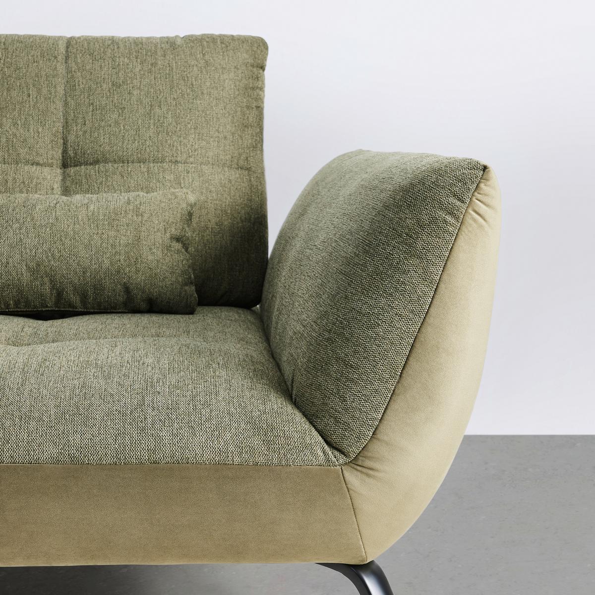 TRENDY, levá, bez funkcí, olivově zelená, s polštáři - černá/olivově zelená, Moderní, kov/kompozitní dřevo (250/310cm) - Premium Living