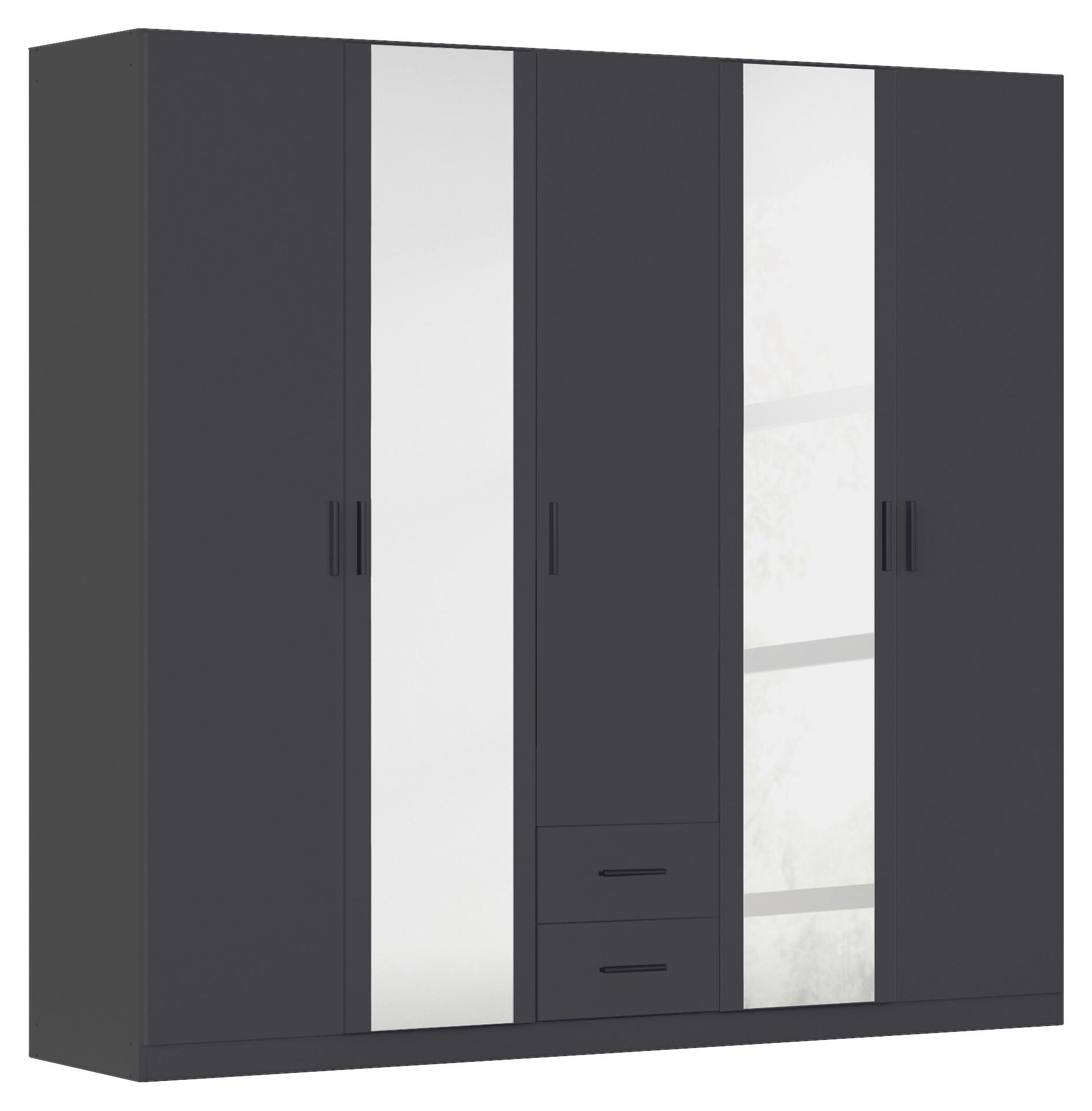 Drehtürenschrank Mit Spiegel 226cm Despina Grau