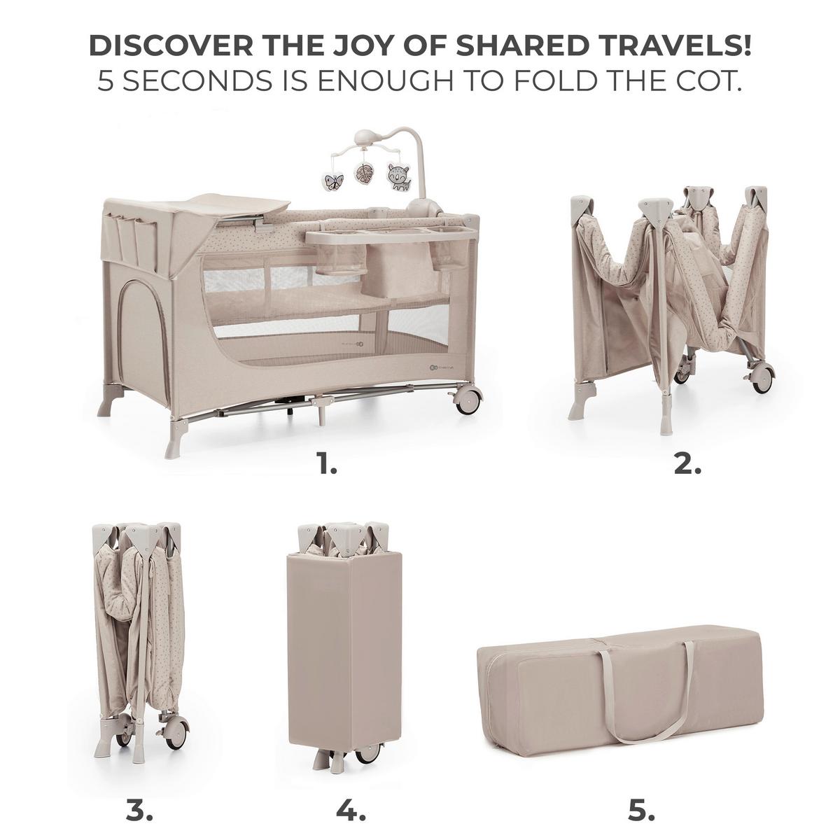 Reisebett Joy 2 3-In-1 Beige, Lf: 60x120cm - Beige, Basics (60/120cm) - Kinderkraft