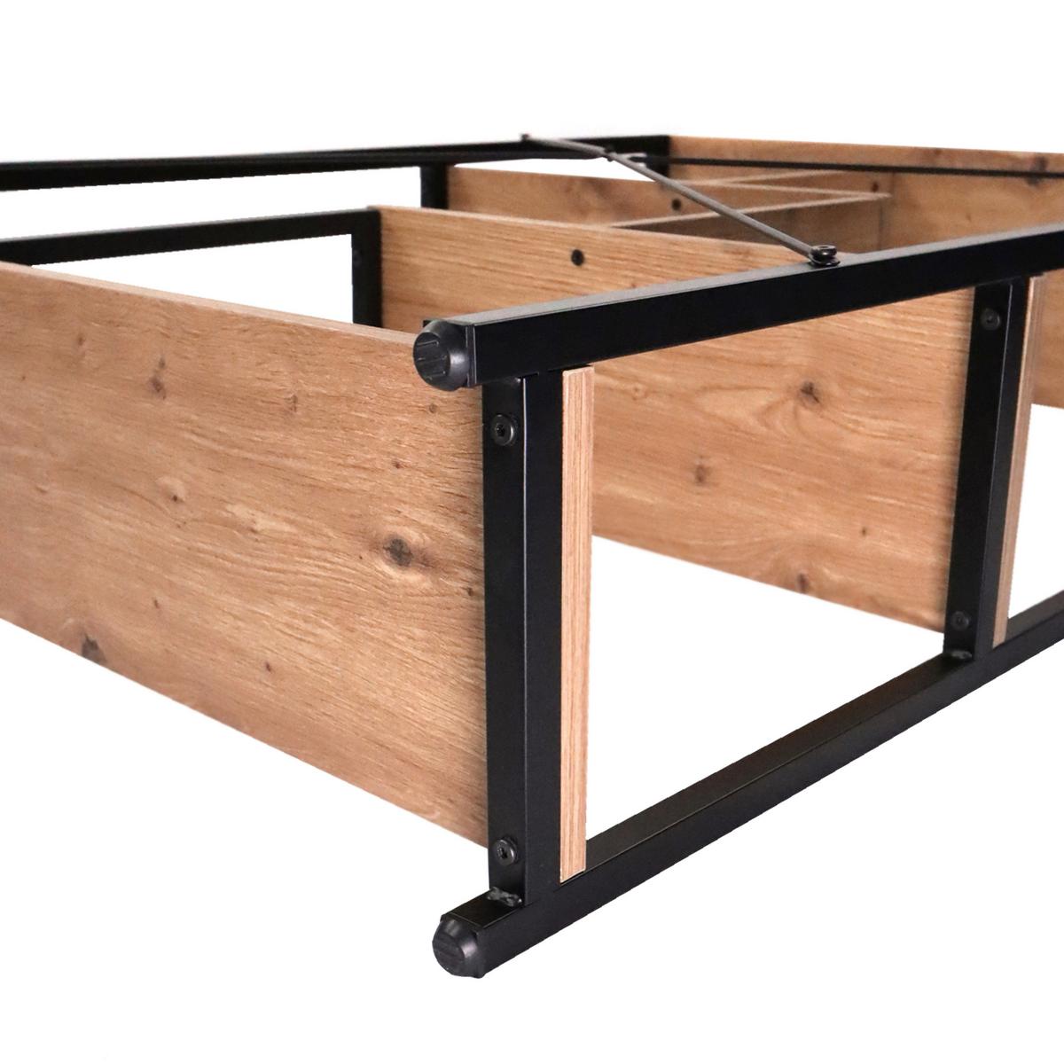 STANDREGAL Kalag Weiß/Eichefarben B: 80cm - Eichefarben/Weiß, MODERN, Holz/Metall (80/110/24cm) - MID.YOU