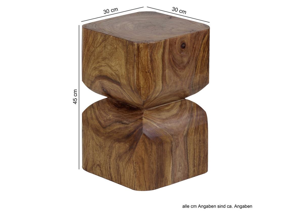 Príručný stolík WL1.562 z masívneho dreva - farba indického palisandra, Design, drevo (30/30/45cm) - MID.YOU