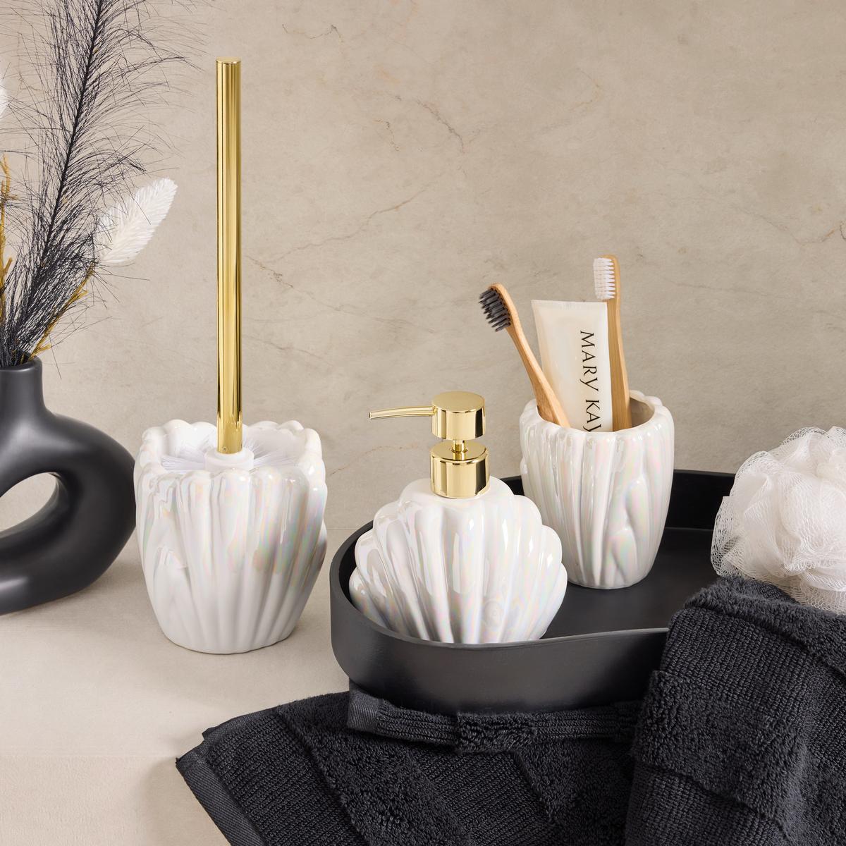 Kelímek na zubní kartáček ARIELLE - perleť, Moderní, keramika (9,2/9cm) - Mömax