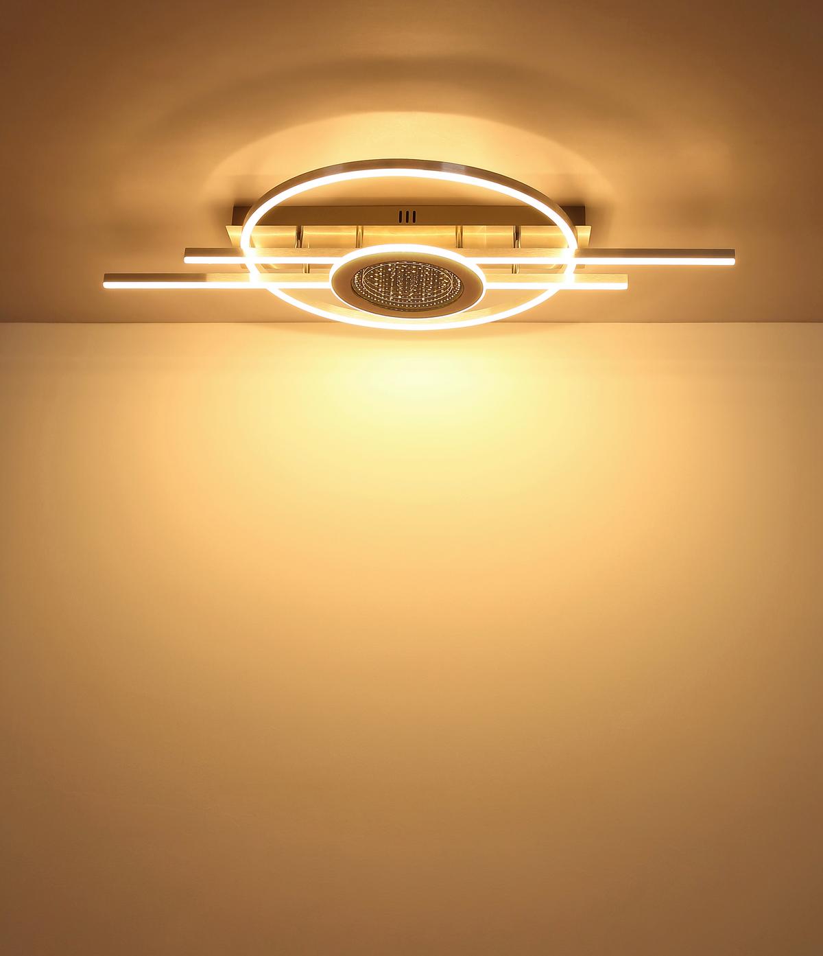 STROPNÍ LED SVÍTIDLO DONTE - bílá/barvy stříbra, Design, kov/plast (95/50/10cm) - Globo