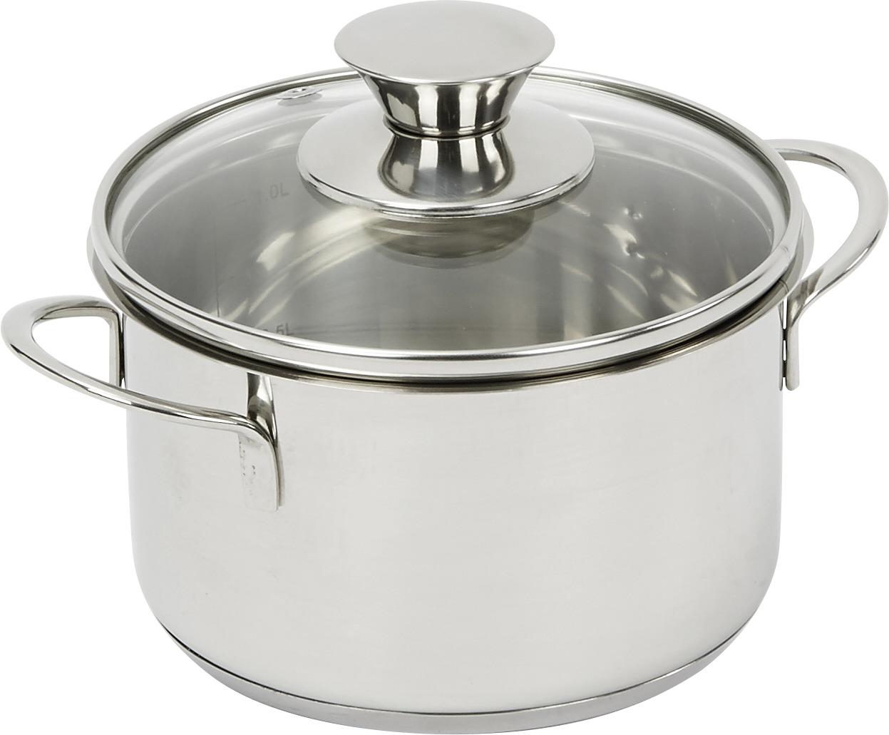 Berndorf Kochtopf 0,8  Liter Edelstahl - Edelstahlfarben, KONVENTIONELL, Glas/Metall (14/9cm) - Berndorf
