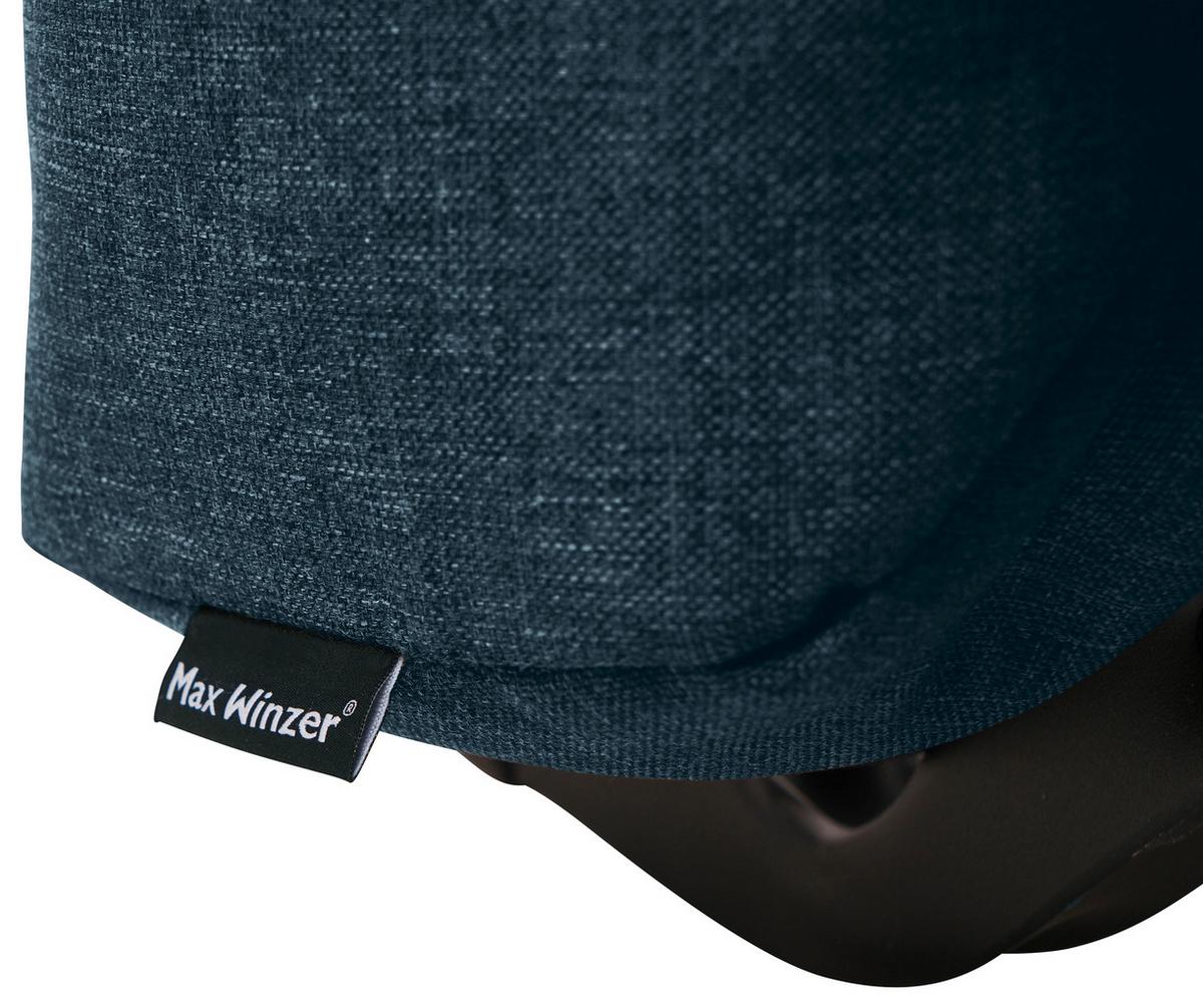 Schlafsessel Columbus Dunkelblau inkl. Zierkissen - Schwarz/Dunkelblau, Design, Textil (85/85/100cm) - Max Winzer