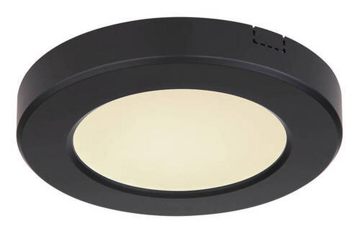 Led-deckenleuchte Lasse Ø 12,6 Cm - Opal/Schwarz, Basics, Kunststoff (12,6/1,8cm) - Globo
