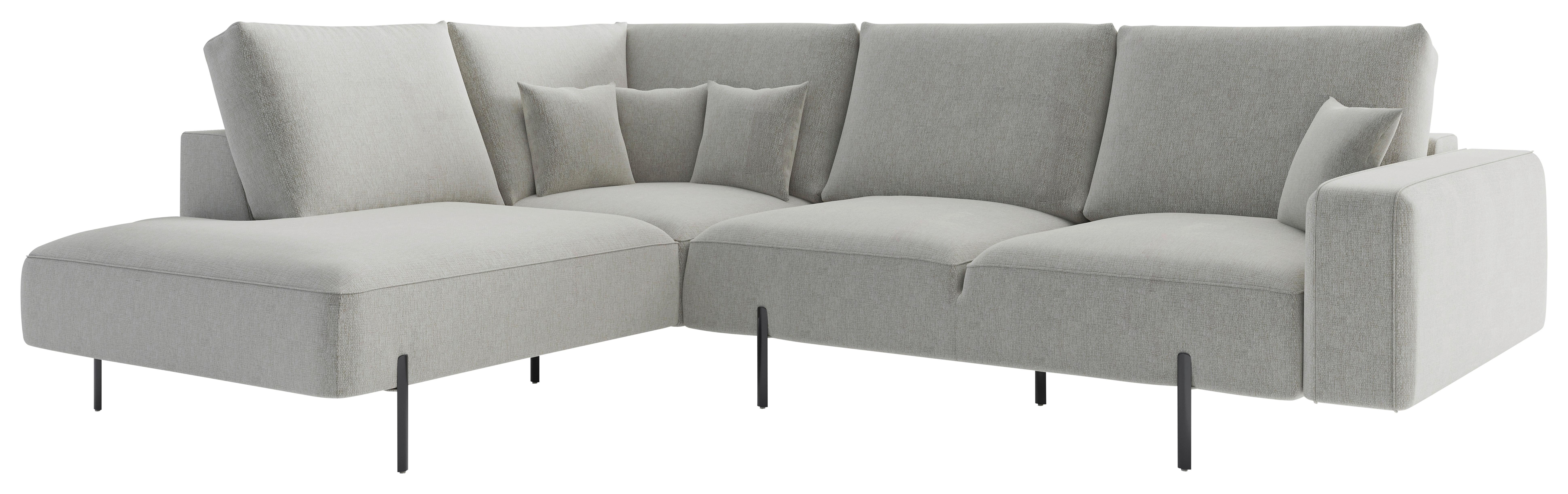 Ecksofa Celaya Creme S: 223x280 cm - Creme/Schwarz, Design, Textil (223/280/223cm) - Livetastic