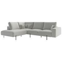 Ecksofa Celaya Creme S: 223x280 Cm - Creme/Schwarz, Design, Textil (223/280/223cm) - Livetastic