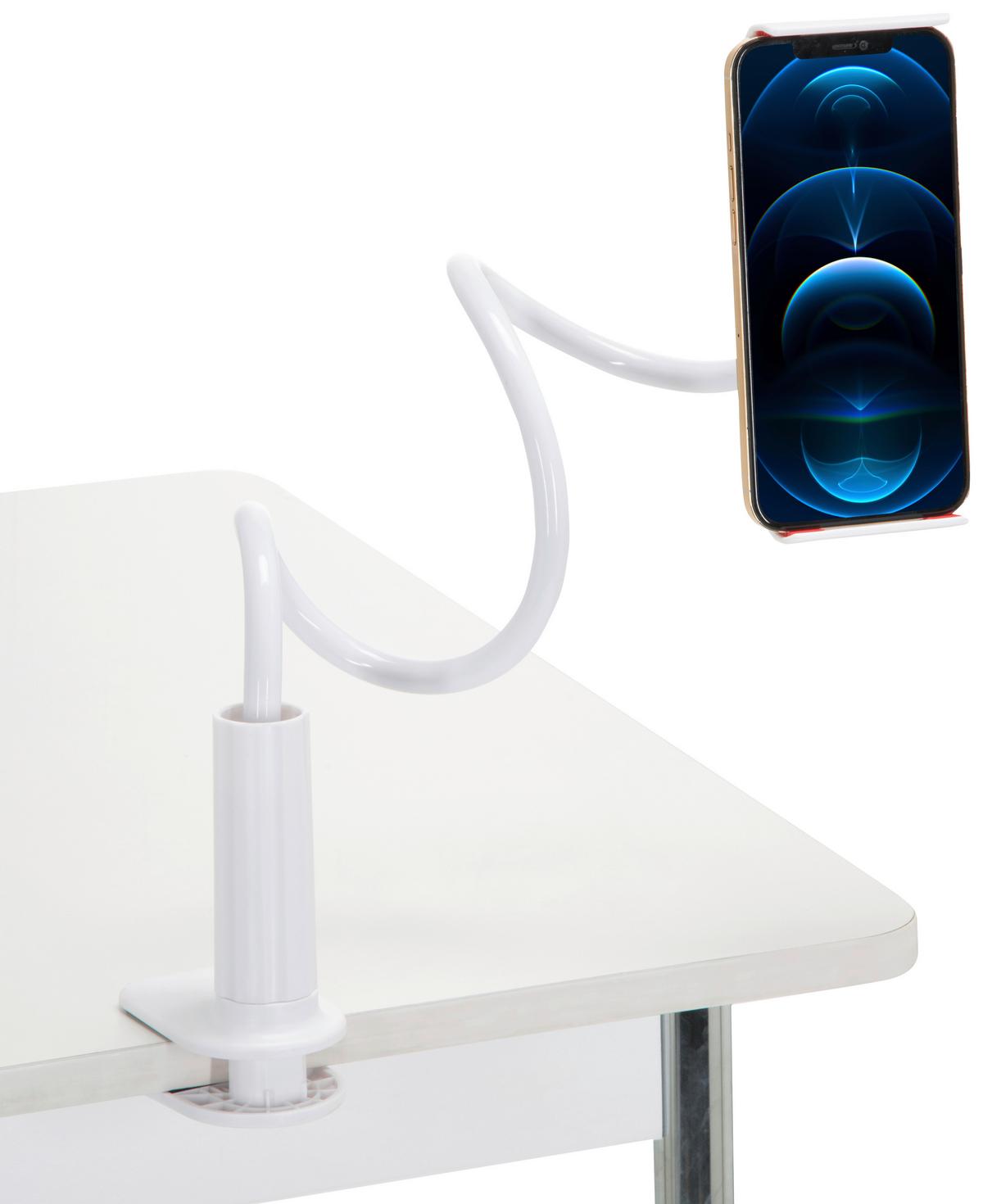 Handyhalterung Flexmobi I Weiß - Weiß, MODERN, Kunststoff/Metall (11,5/80/1cm) - MID.YOU