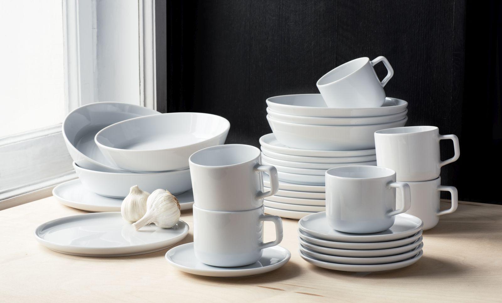 Kombiservice Porzellan 6 Personen Geschirr Set Weiß - Weiß, Basics, Keramik - Creatable