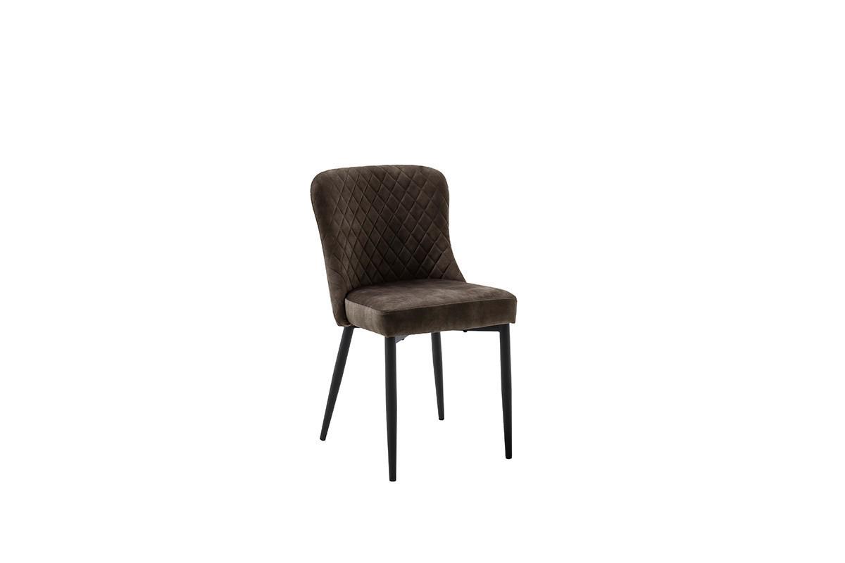 Stuhl Aboshi Vintage Anthrazit B: 46 cm - Anthrazit/Schwarz, ROMANTIK / LANDHAUS, Textil/Metall (46/85/58cm)