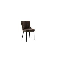 Stuhl Aboshi Vintage Anthrazit B: 46 cm - Anthrazit/Schwarz, ROMANTIK / LANDHAUS, Textil/Metall (46/85/58cm)