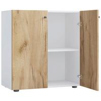 Regal Lona Weiß, Honigeiche Dekor B: 70cm - Honigeiche/Schwarz, Design, Holzwerkstoff (70/74/39cm) - MID.YOU