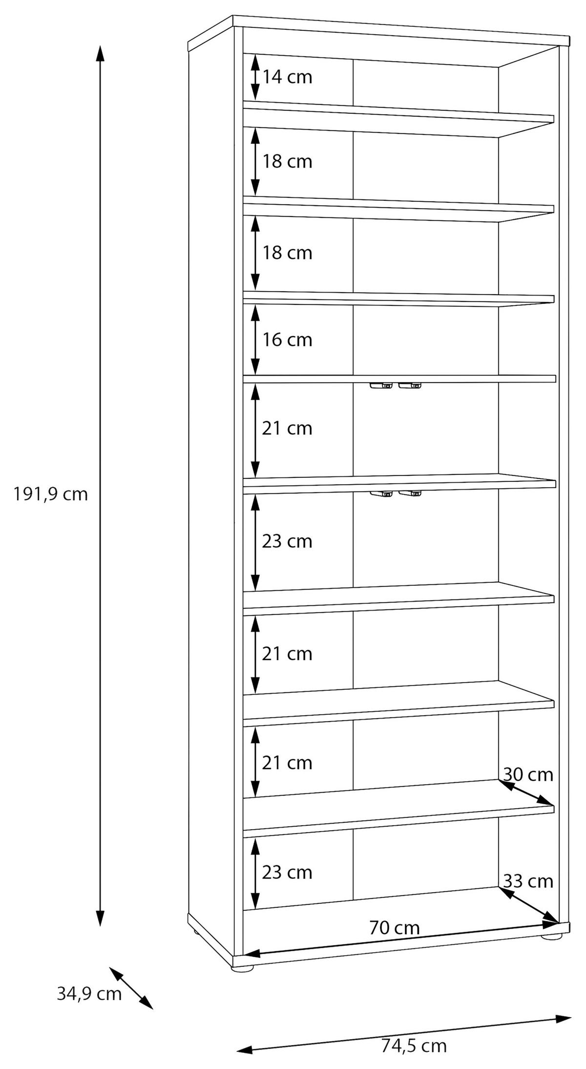 Botník, barva kašmírová, š: 74,5cm - šedá/pískové barvy, Moderní, kompozitní dřevo/plast (74,5/191,9/34,9cm)