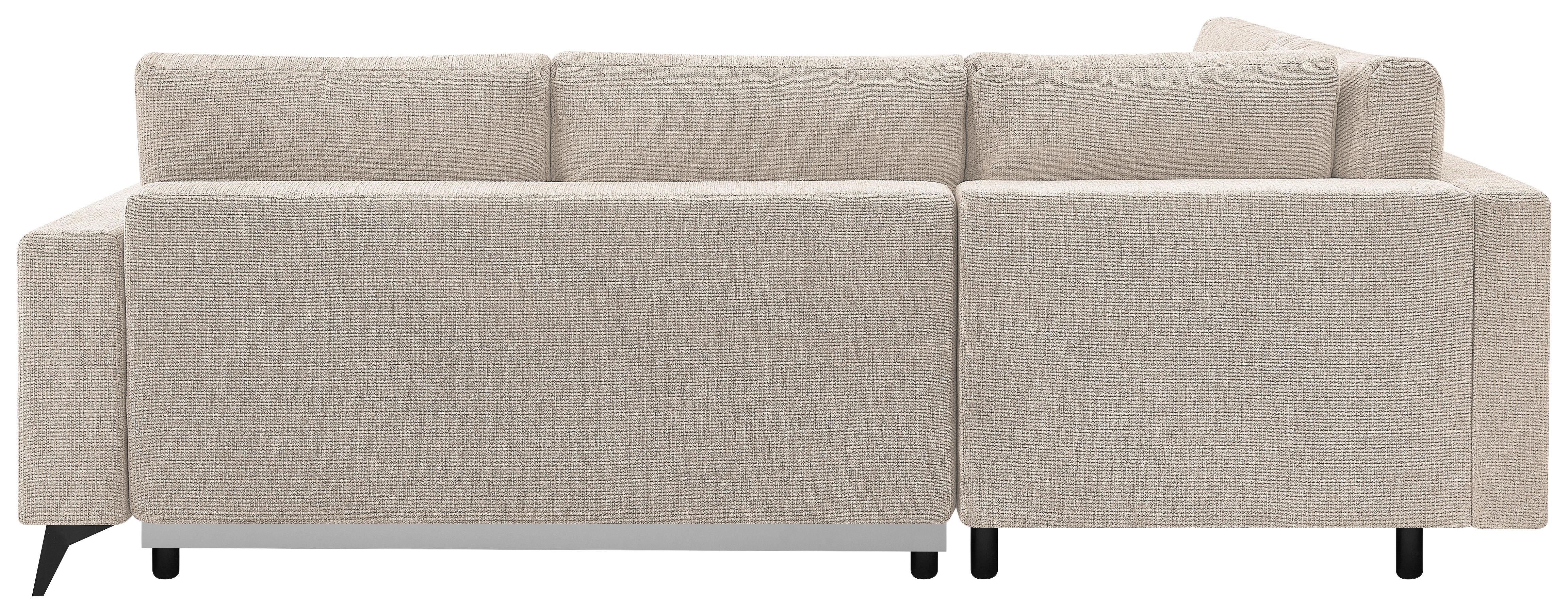 Ecksofa Texas Recr-Links Beige S: 203x259 cm - Beige/Schwarz, KONVENTIONELL, Holz (203/259cm)