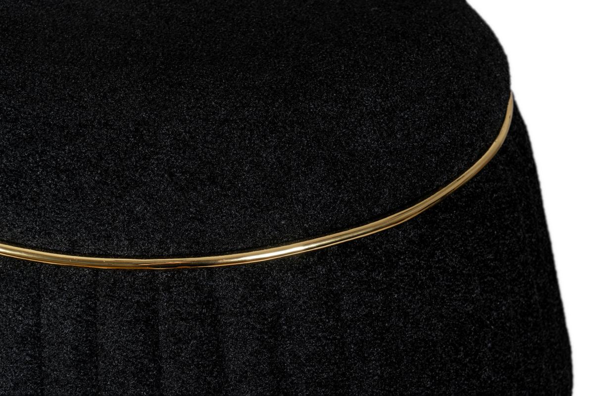 Hocker Doric 235 Schwarz/Gold D: 51,5 cm - Goldfarben/Schwarz, Design, Textil (51,5/53cm) - Kayoom