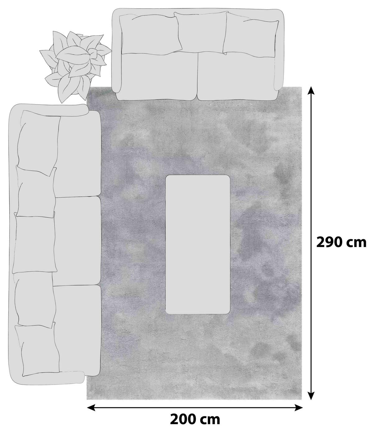 Hochflorteppich Relaxx Hellgrau 200x290 cm - Hellgrau, Basics, Textil (200/290cm) - Esprit