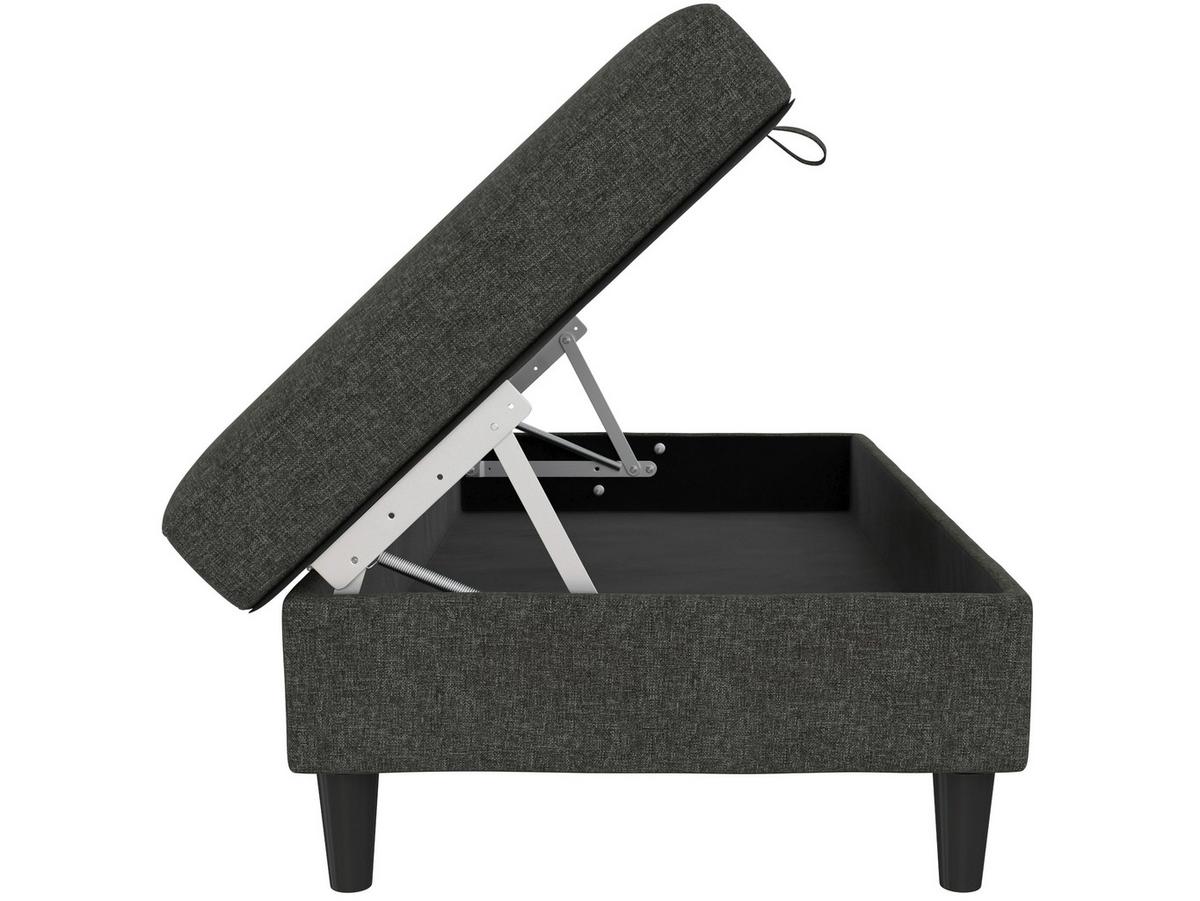 Hocker Hannover Anthrazit, mit Stauraum - Anthrazit/Schwarz, Basics, Textil (130/43/69cm) - Livetastic