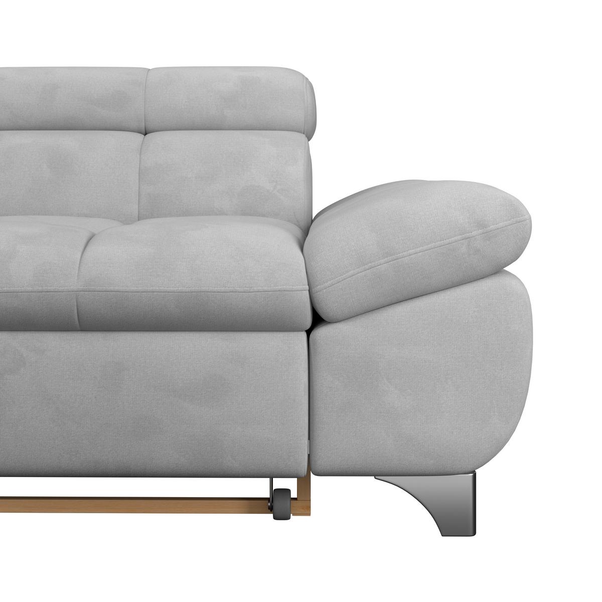 Ecksofa Gemini Hellgrau, B: 234cm - Chromfarben/Hellgrau, KONVENTIONELL, Textil (234/312cm)