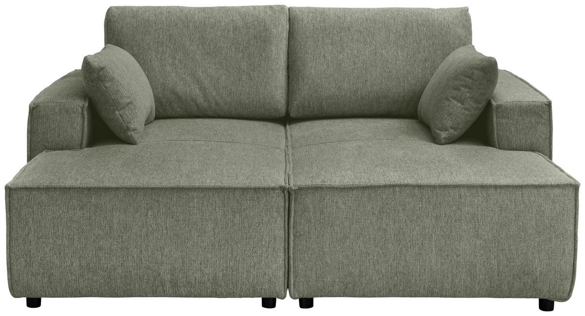 Bigsofa Tramin, Silberfarben B: 188 Cm - Dunkelgrün/Schwarz, MODERN, Textil (188/86/154cm) - Livetastic