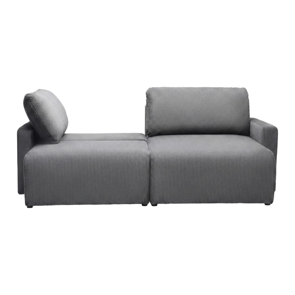 Rohová sedačka DAVE, obojstranná,tmavosivý menč. - tmavosivá, Modern, textil (227/146cm) - Based