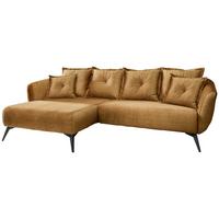 Ecksofa Baggio Mit Kissen Textil Gelb - Gelb/Schwarz, MODERN, Holz/Textil (162/277cm) - Livetastic