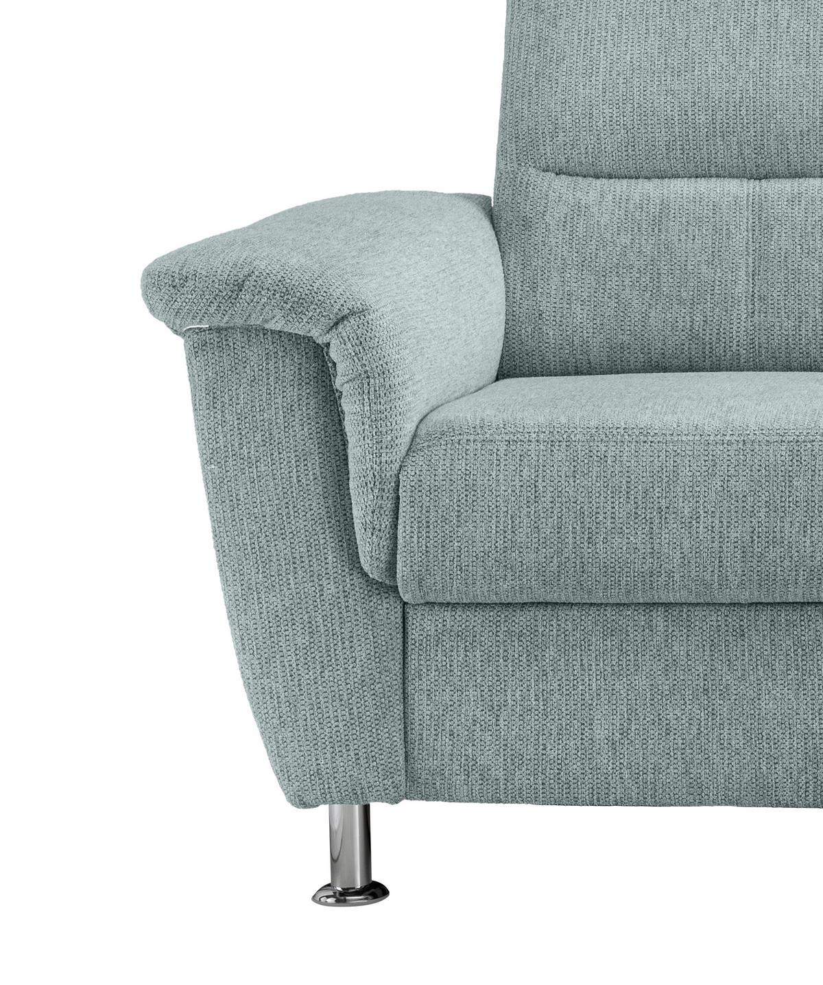Ecksofa Mit Relaxfunktion Parole Blau Chenille - Chromfarben/Blau, KONVENTIONELL, Textil (292/165cm) - Livetastic
