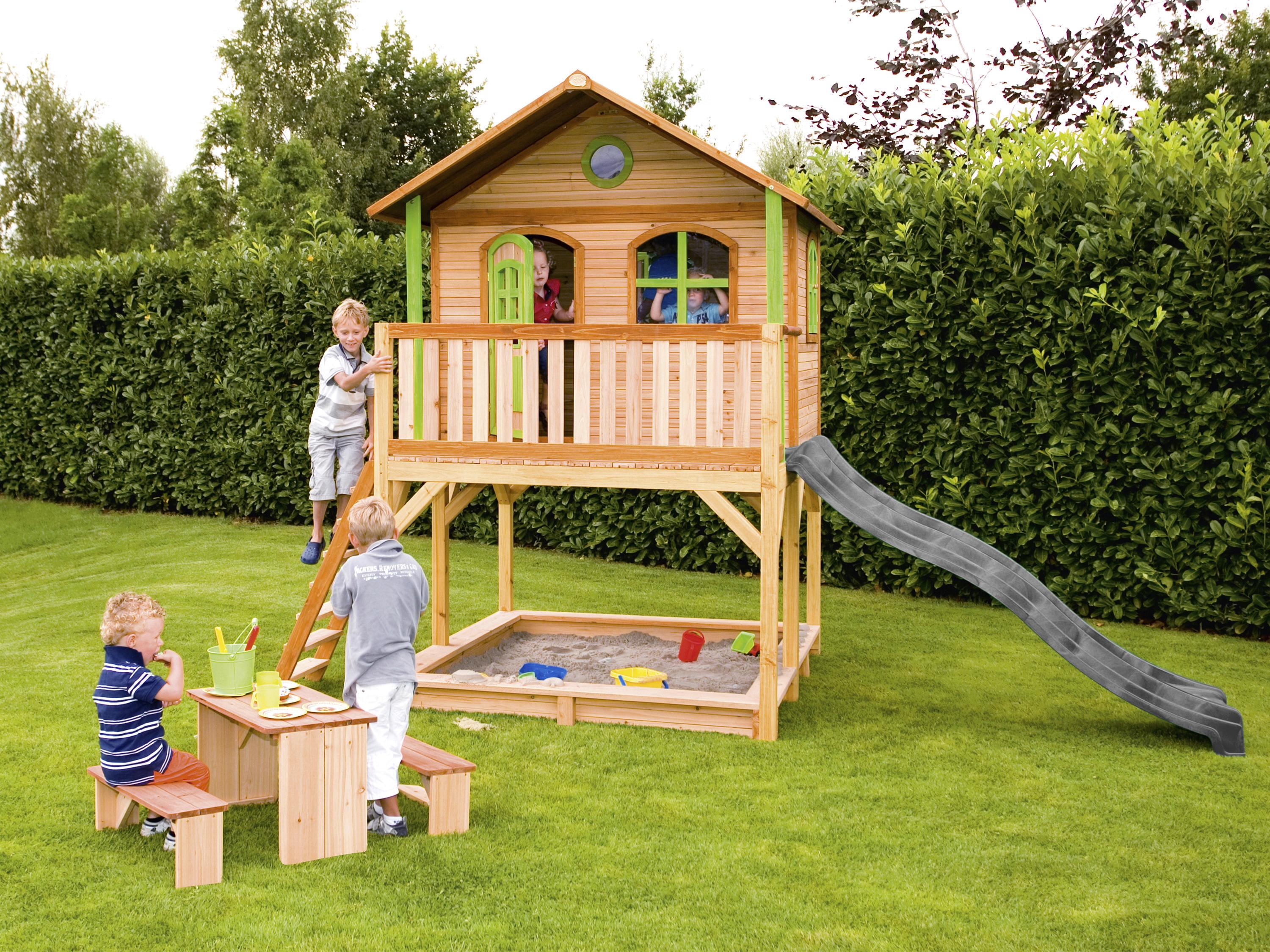 Spielhaus A030.042.80 - Braun/Grau, KONVENTIONELL, Holz (432/293/212cm) - Ambia Garden