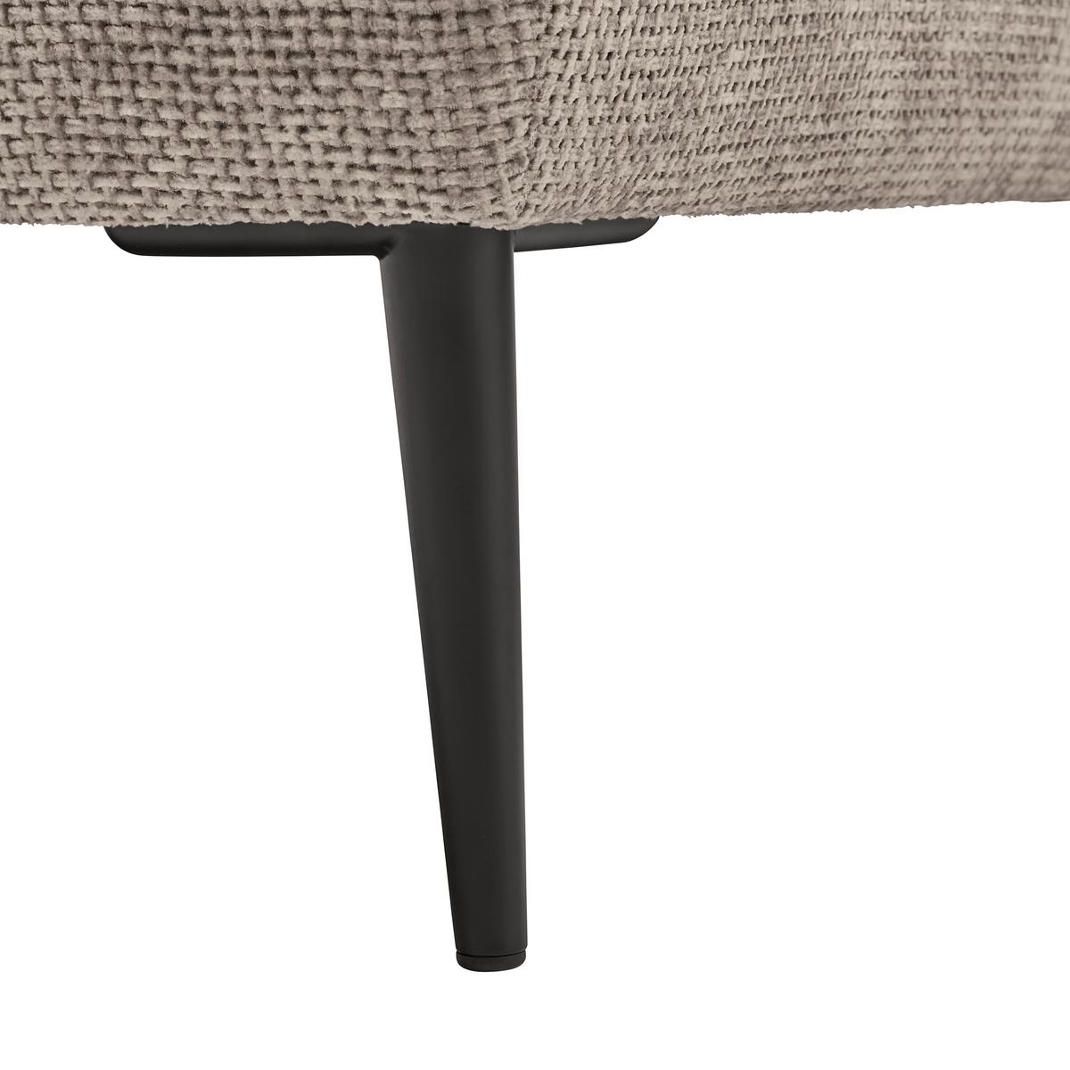 Rohová sedačka CUSTOM, levá, béžová žinylka - černá/béžová, Moderní, kov/textil (164/255cm) - Mömax